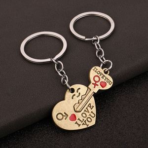 Vintage Alloy Metal Heart Shaped Couple <b>Keychain</b> Valentine's Day Gifts Keyrings Lover Bag Pendants <b>Keychain</b> Wedding Gifts - Product Image 5