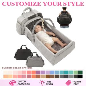 Sac à dos de <span class=keywords><strong>voyage</strong></span> pliable <span class=keywords><strong>pour</strong></span> bébé personnalisé, imperméable, portable, sac à langer <span class=keywords><strong>pour</strong></span> maman et bébé avec filet, <span class=keywords><strong>lit</strong></span> de bébé, berceau - Product Image 1
