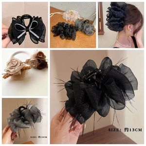 Sparkling <b>Bow</b> Polka Dot Mesh Bubble Hair Clip 13Cm High End Fashion Shark Clip For Women Daily Use - Product Image 1