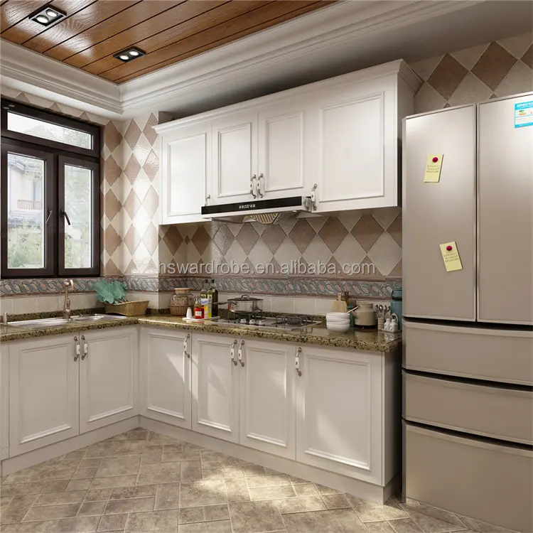 American Style French Country White Design Full Complete Custom Modern Flat Pack Kitchen Cabinets With Taverntine