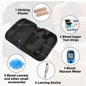 Bolsa de almacenamiento dura de Eva personalizada, Maleta adecuada para suministros para diabetes, caja de medidor de <span class=keywords><strong>glucosa</strong></span> en sangre, bolsa de almacenamiento portátil <span class=keywords><strong>con</strong></span> cremallera - Product Image 3