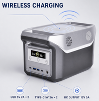 Station d'alimentation portable avec batterie LiFePO4, sortie AC 220V, charge solaire MPPT, USB Type C, QC3.0 pour le camping, la maison et les situations d'urgence