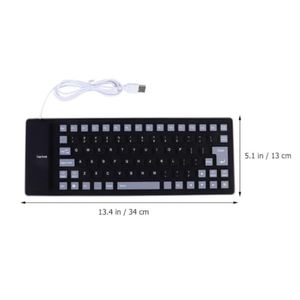 <span class=keywords><strong>Teclado</strong></span> USB <span class=keywords><strong>Enrollable</strong></span> de Silicona OEM ODM, <span class=keywords><strong>Teclado</strong></span> Portátil Negro Resistente al Agua con 85 Teclas, Diseño Flexible y Silencioso - Product Image 2