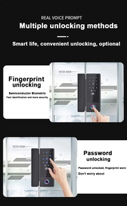 Serrure de porte en verre intelligente à combinaison d'empreintes digitales Ttlock App serrure en verre électrique sans <span class=keywords><strong>clé</strong></span> serrure en aluminium numérique pour porte en verre de bureau - Product Image 3