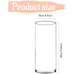 Vase en verre cylindrique simple de haute qualité, décoration pour la maison, l'hôtel, les mariages, style Art Déco, vase de table haut personnalisé, abstrait, floral - Product Image 4
