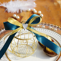 Mini métal or Vintage rétro cage à oiseaux boîtes à bonbons avec boîte-cadeau de faveur d'arc pour les invités chocolat faveur emballage fournitures de fête