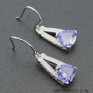 Parures de bijoux de mariage en argent sterling 925 avec tanzanite et diamants - Product Image 4