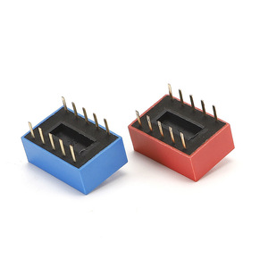 Interrupteur à levier <span class=keywords><strong>Eker</strong></span> DS-05 de couleur rouge à 5 positions SPST avec bornes plaquées or en bronze phosphoreux et terminaison à trou traversant - Product Image 5