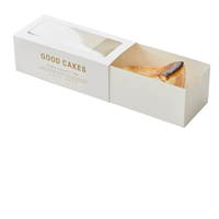 Logo personnalisé imprimé pliable 350gsm boîte de papier à tiroir de qualité alimentaire sulfurisé avec plateau et fenêtre transparente d'affichage en PET