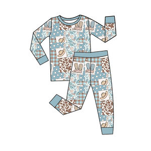 Maßgefertigtes ODM Baby Zweiteiler-Set Umweltfreundliche Bambus-Strick-Pyjamas Frühling Tierdruck Lässige Strampler mit Zwei-Wege-Reißverschluss - Product Image 6