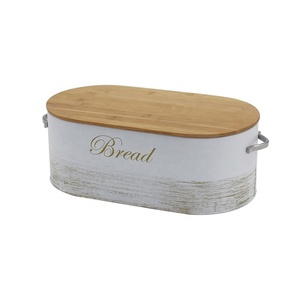 Wholesale Kitchen Storage Bread Container Bread Bin And Canister Sets Best Corner Bread Box With Wooden Lid