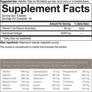 Factory OEM Colágeno Vitamina C Fórmula hidrolizada avanzada Cápsulas de absorción óptima Suplementos para mujeres Adultos 80 Cápsulas - Product Image 5