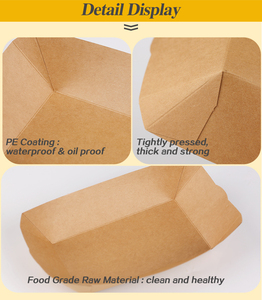 Plateau de collation alimentaire en papier kraft pour hot-dog frites - Product Image 5