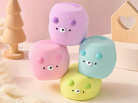 Jouet de construction en cube d'ours multicolore, souple, avec son craquant, boule anti-stress en poudre douce, jouet sensoriel