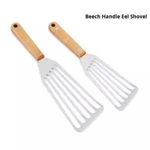 Spatola da <span class=keywords><strong>Cucina</strong></span> in Acciaio Inox con Manico in Legno per Bistecche, Teppanyaki, Frittura <span class=keywords><strong>e</strong></span> BBQ, <span class=keywords><strong>Cucina</strong></span> Giapponese - Product Image 3