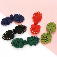 Bouton de grenouille chinoise fait à la main élasticité soie noeud noeud chinois bouton de manchette avec perle