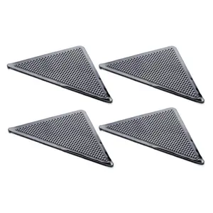 YDM 4 unids/lote triángulo reutilizable Anti-deslizamiento estera de goma antideslizante parche alfombra lavable alfombra pinzas tapón cinta etiqueta negro