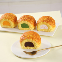 Jouet anti-stress Squishy en forme de petit pain ananas mignon à remontée lente, en PU ultra doux, design réaliste de pain de boulangerie, portable et de taille paume