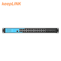 10G serat Uplink 24 Port POE 300w 400w dikelola jaringan perusahaan Switch 1U rak Built-in Power penjualan terbaik