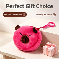 Porte-monnaie rond en peluche personnalisé de 8 cm, mignon et doux, pour femmes, étudiantes, cadeau de fête