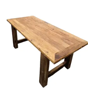 Chinese Door Recycle Elm Wood Dining Table / Reclaimed Elm Wood Dining Table For Restaurant Hotel