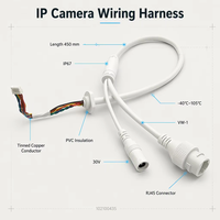 Câble de câblage pour caméra de sécurité CCTV en cuivre étamé RJ45 flexible isolé en PVC de haute qualité, étanche IP67, 450 mm, aluminium