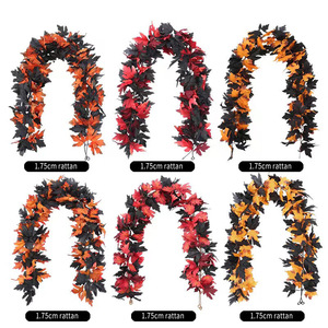 Guirnaldas de Hojas de Arce Artificiales Yide de 100cm-200cm, Tira Decorativa de Seda para Halloween - Product Image 5