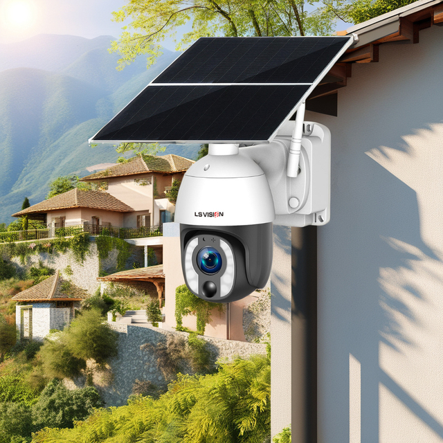 LS VISION Solar Security Camera 5MP 10X Optical Zoom Smart Home Surveillance 3K 4G Ip Camera for Project AI Alarm Big Battery