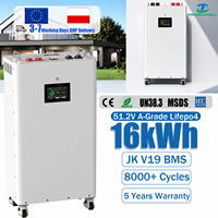 Batteries de stockage d'énergie domestiques sur pied, équipées de roulettes, 48V 51.2V 16kWh, en stock UE