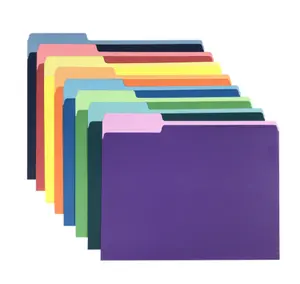 Warna-warni lima warna halaman tunggal Folder penyimpanan kertas Folder bahan kantor klasifikasi bisnis sekolah Folder
