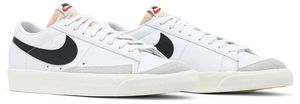 Nike Blazer Low '77 Vintage Blanc Noir Chaussures de skate pour hommes Tige en cuir Semelle extérieure en caoutchouc - Product Image 4