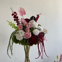 Groothandel Bosstijl Kunstbloemenbal Zijde Groen Witte Hortensia Bloembollen Groen Tafeldecoratie Bruiloft Decoratie