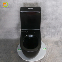 Ensemble WC monobloc noir et lavabo mural en céramique de luxe pour salle de bain