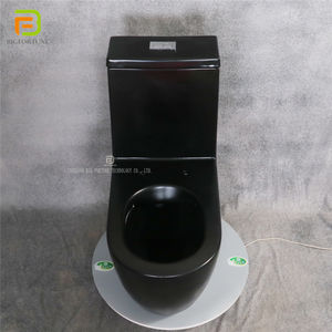 Ensemble <span class=keywords><strong>WC</strong></span> monobloc noir et lavabo mural en céramique de luxe pour salle de bain - Product Image 3