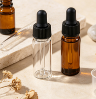 Flacons compte-gouttes en verre transparent de 1 ml à 10 ml pour solutions concentrées, mini-flacons d'échantillons d'huiles essentielles et de sérums