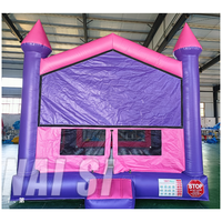 Château Gonflable Rose Princesse 13x13 avec Panneaux Décoratifs et Bannière pour Fêtes d'Enfants - Idéal pour Filles - En Vente