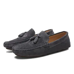 Nuovi arrivi tomaia in pelle scamosciata <span class=keywords><strong>uomo</strong></span> inverno caldo Sneakers a prova di neve pelliccia all'interno mocassini <span class=keywords><strong>scarpe</strong></span> da guida - Product Image 4