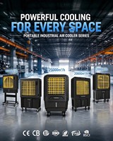 Refroidisseur d'air évaporatif 15000 cmh, climatiseur électrique portable avec télécommande et fonction de refroidissement