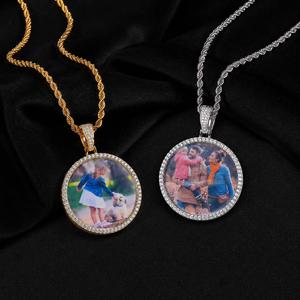 Custom Iced Out Zircon Memory Photo <b>Locket</b> Pendant Hip Hop Style Silver Plated Necklace - Product Image 4