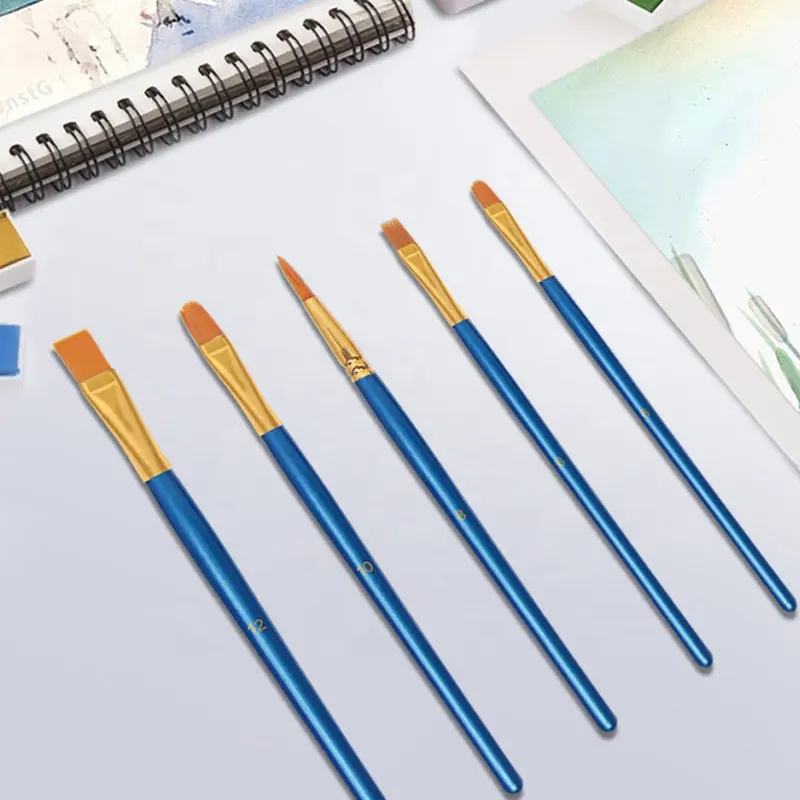 Набор кистей для рисования с нейлоновой деревянной ручкой