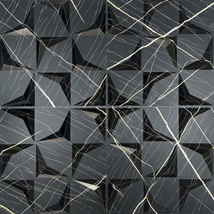 3D <span class=keywords><strong>PVC</strong></span> Tấm tường trang trí thả trần gạch keo lên Trần Bảng điều chỉnh vuông Matte Đen Marbling tường gạch cho Nội Thất Tường - Product Image 2