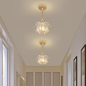 <span class=keywords><strong>Plafonnier</strong></span> LED encastré en cristal pour couloir, style nordique, suspension créative unique, petite lampe pour <span class=keywords><strong>hall</strong></span> <span class=keywords><strong>d</strong></span>'<span class=keywords><strong>entrée</strong></span>, doré/noir - Product Image 4