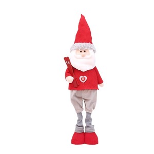 Christmas Knitted <b>Santa</b> Snowman Reindeer Figurines Retractable <b>Standing</b> Decorative Set For Holiday Home Display - Product Image 5