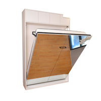 Nouveau modèle de lit mural à ouverture verticale personnalisée avec armoire et miroir lit pliant avec pieds manuels lit escamotable à cadre tout en acier