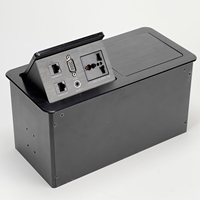 Toma de Corriente Emergente de Mesa con Puerto de Datos Multimedia, 2 Salidas, IP44, para Hospitales Industriales, Caja de Toma de Corriente Oculta de Aleación de Aluminio