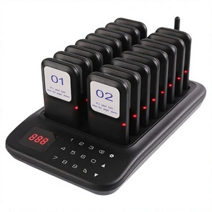 Système d'appel sans fil 16 pagers avec panneau tactile pour la gestion des files d'attente en restaurant, signal puissant 433 MHz, bipeur de serveur en ABS - Product Image 2