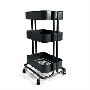 도매 내구성 친환경 현대 홈 스토리지 트롤리 욕실 거실 3-서랍 주최자 바퀴 높이 조절 가능 - Product Image 1