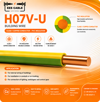 Câble de câblage domestique H05V-U / H07V-U à conducteur unique isolé en PVC pour mise à la terre