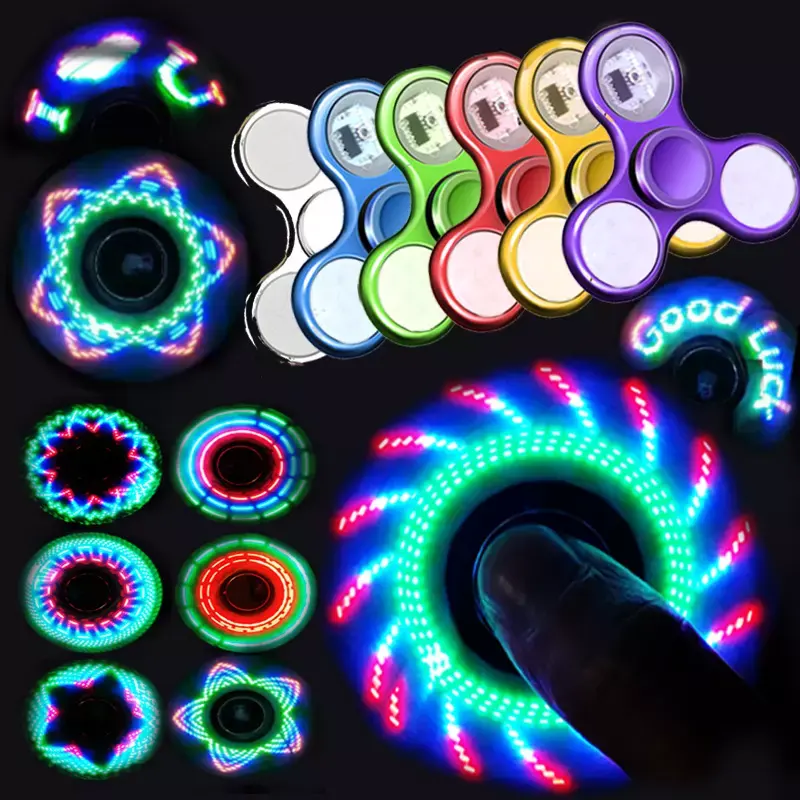 6 Colors Creative LED Light Luminous Hand Spinner Golw In The Dark Stress Relief Toys LED Fidget Spinner For Kids