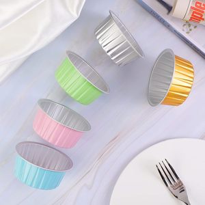 Disposable Aluminum Foil Mini Baking Cups with Plastic Lids Food Grade Tray 4oz Capacity <b>Cupcake</b> Liners Muffin Tins Wrappers - Product Image 4